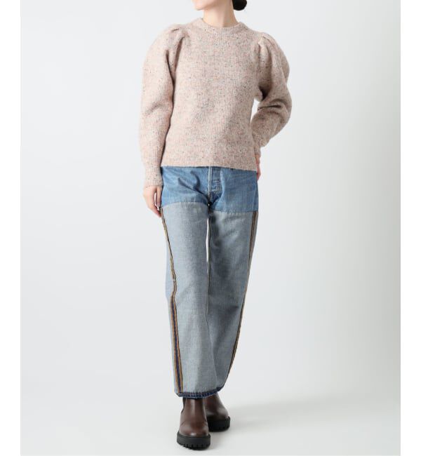  「PUFF SLEEVE メランジニットプルオーバー」|ニット・セーター|