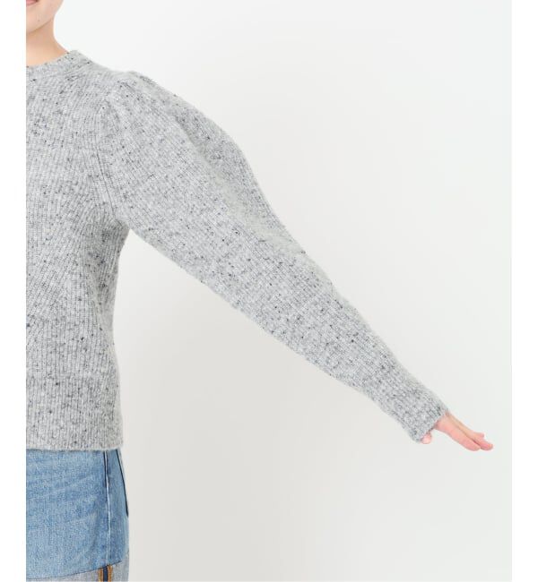  「PUFF SLEEVE メランジニットプルオーバー」|ニット・セーター|