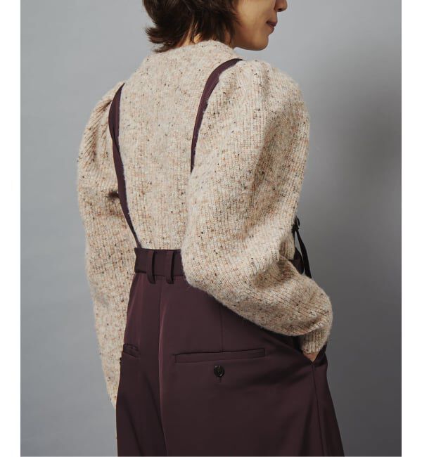  「PUFF SLEEVE メランジニットプルオーバー」|ニット・セーター|ベージュ