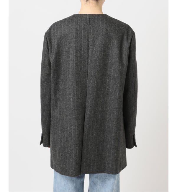 Plage「R&rsquo;IAM メルトンストライプ ジャケット」|ノーカラージャケット|