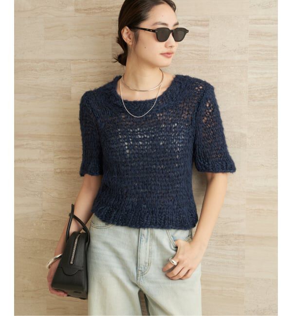Plage「ISOBEL CLEO / イザベルクリオ SILK THE CLASSIC TEE ニット」|ニット・セーター|ネイビー
