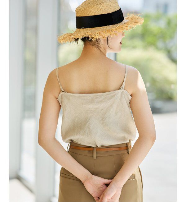 IENA LA BOUCLE「IENA LA BOUCLE リネンブロードバイヤスキャミソール」|キャミソール|
