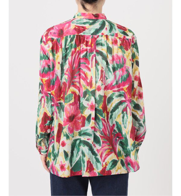 IENA LA BOUCLE「IENA LA BOUCLE DEVEAUX ペイントフラワーギャザーシャツ」|シャツ・ブラウス|
