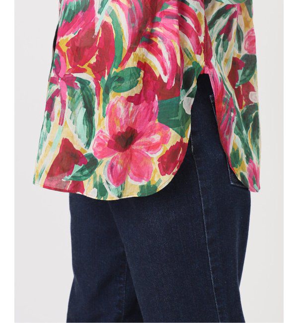 IENA LA BOUCLE「IENA LA BOUCLE DEVEAUX ペイントフラワーギャザーシャツ」|シャツ・ブラウス|