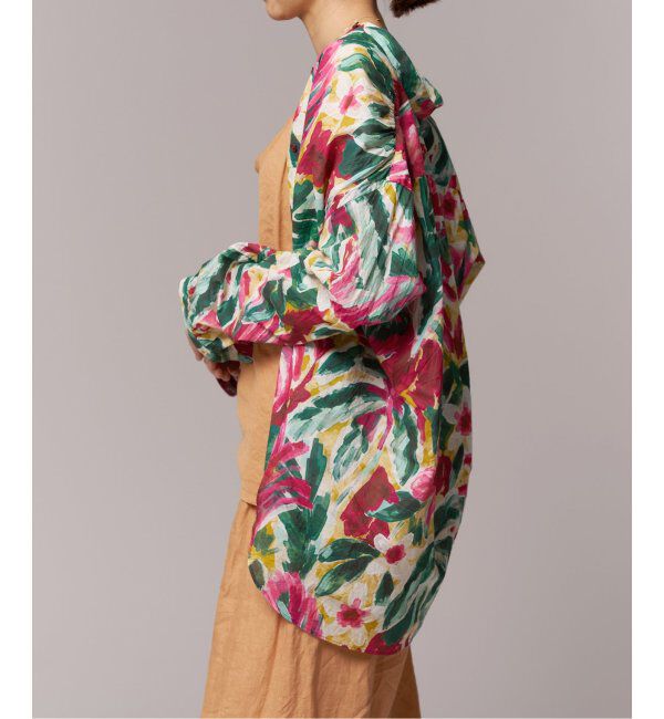 IENA LA BOUCLE「IENA LA BOUCLE DEVEAUX ペイントフラワーギャザーシャツ」|シャツ・ブラウス|