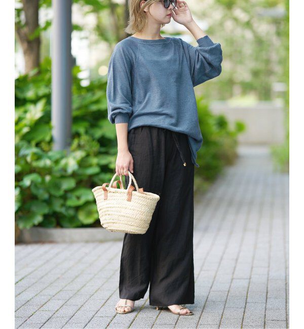 IENA LA BOUCLE「《追加》IENA LA BOUCLE リネンブロードイージーパンツ(ブラック)」|その他|