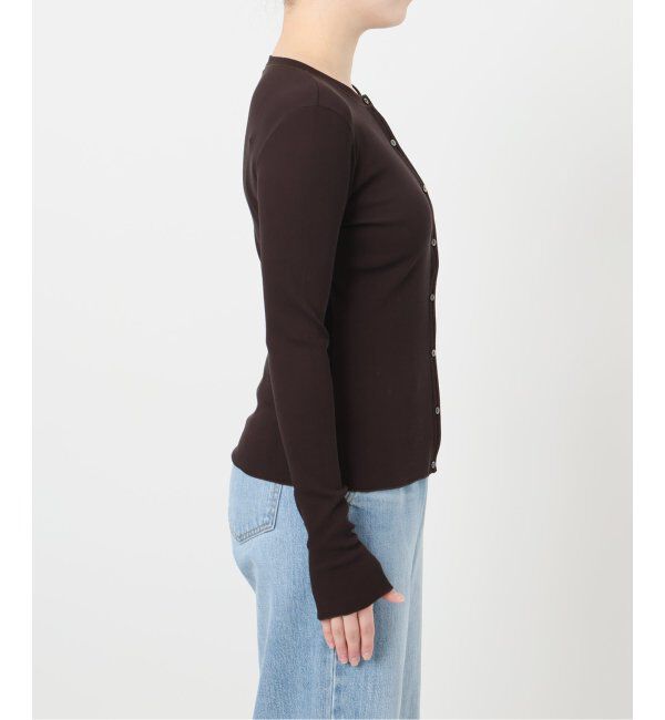 IENA LA BOUCLE「IENA LA BOUCLE ライトリブクルーネックカーディガン」|カーディガン|