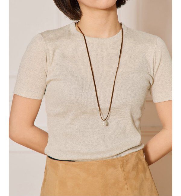 IENA LA BOUCLE「IENA LA BOUCLE ライトリブハーフスリーブプルオーバー」|Tシャツ・カットソー|