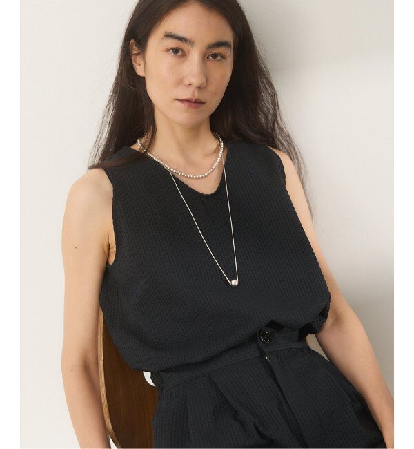 IENA「BLACK シアサッカータンクトップ」|シャツ・ブラウス|