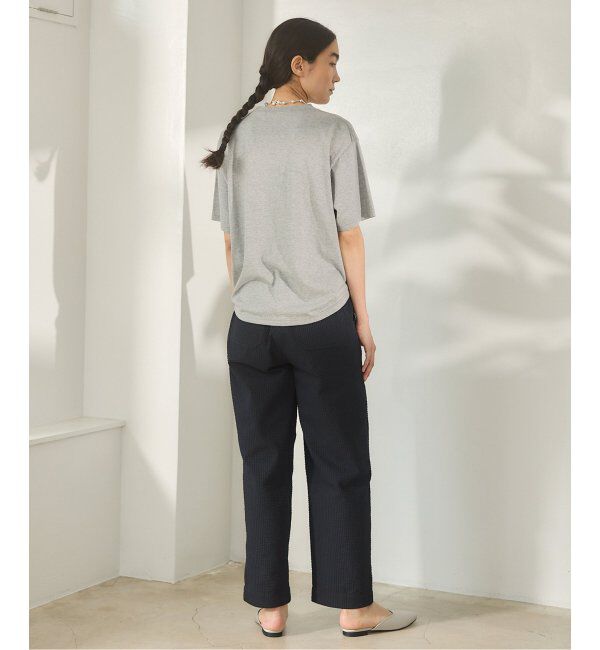 IENA「BLACK シアサッカーパンツ」|スラックス|