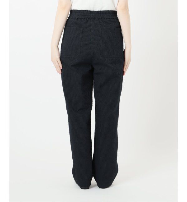 IENA「BLACK シアサッカーパンツ」|スラックス|