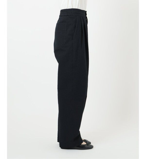 IENA「BLACK シアサッカーパンツ」|スラックス|