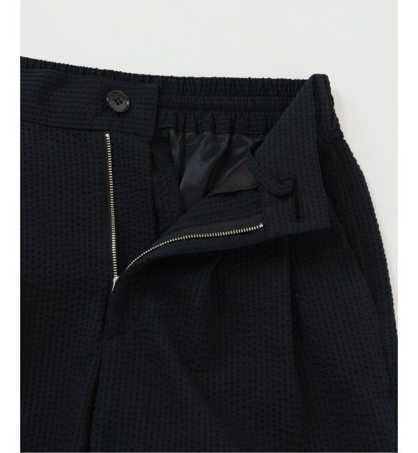 IENA「BLACK シアサッカーパンツ」|スラックス|