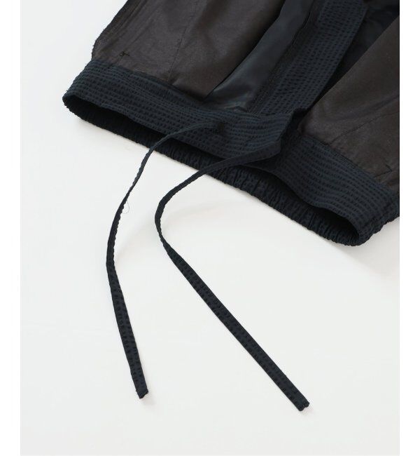 IENA「BLACK シアサッカーパンツ」|スラックス|