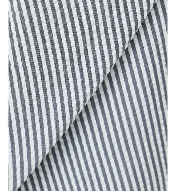 IENA「BLACK シアサッカーパンツ」|スラックス|