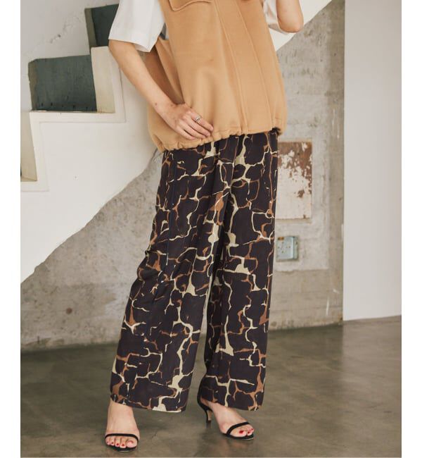 VERMEIL par iena「giraffe pattern ドロストパンツ」|その他|ブラウンベース