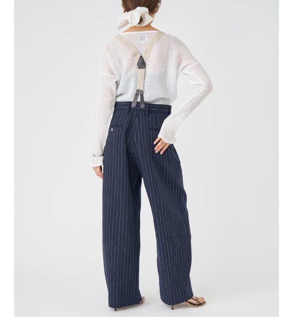 IENA「リネンコンサスペンダーワーカーズスラックス」|スラックス|