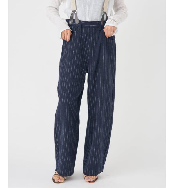 IENA「リネンコンサスペンダーワーカーズスラックス」|スラックス|