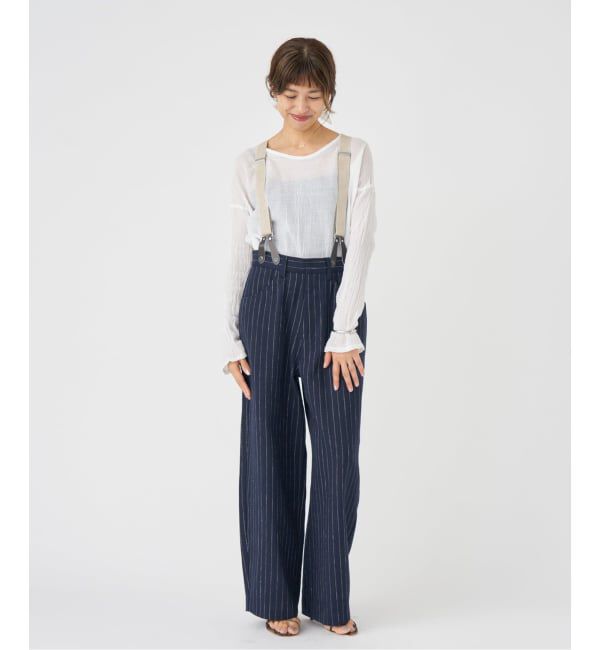 IENA「リネンコンサスペンダーワーカーズスラックス」|スラックス|