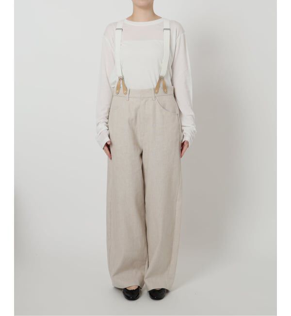 IENA「リネンコンサスペンダーワーカーズスラックス」|スラックス|