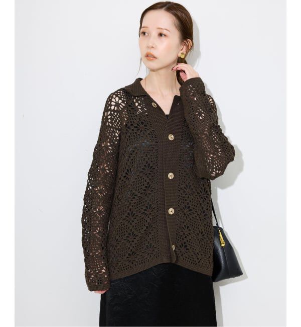 SLOBE IENA「LOGAN/ローガン SLOBE別注 クロシェカーディガン」|カーディガン|