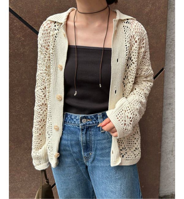 SLOBE IENA「LOGAN/ローガン SLOBE別注 クロシェカーディガン」|カーディガン|