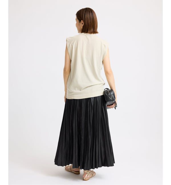 IENA「レザーライクサテンプリーツスカート」|スカート|