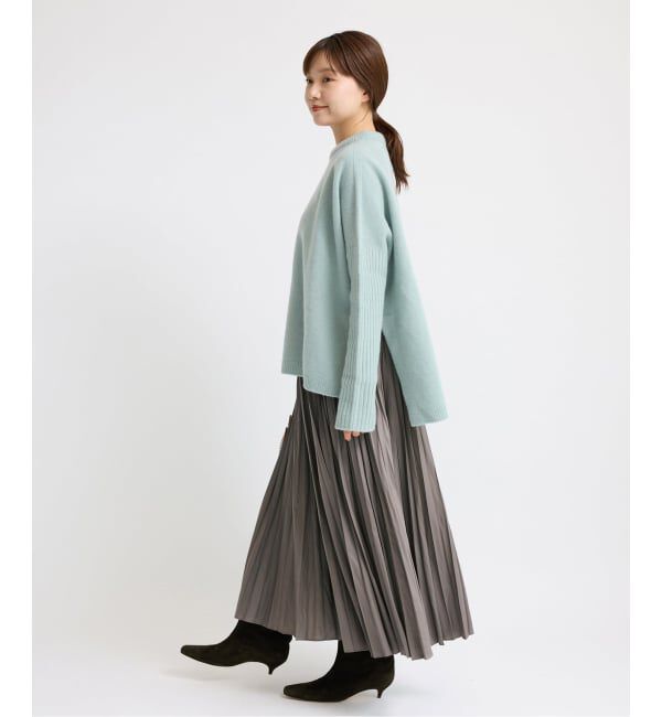 IENA「レザーライクサテンプリーツスカート」|スカート|