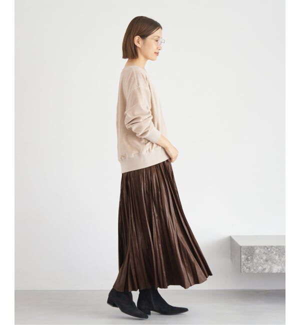 IENA「レザーライクサテンプリーツスカート」|スカート|
