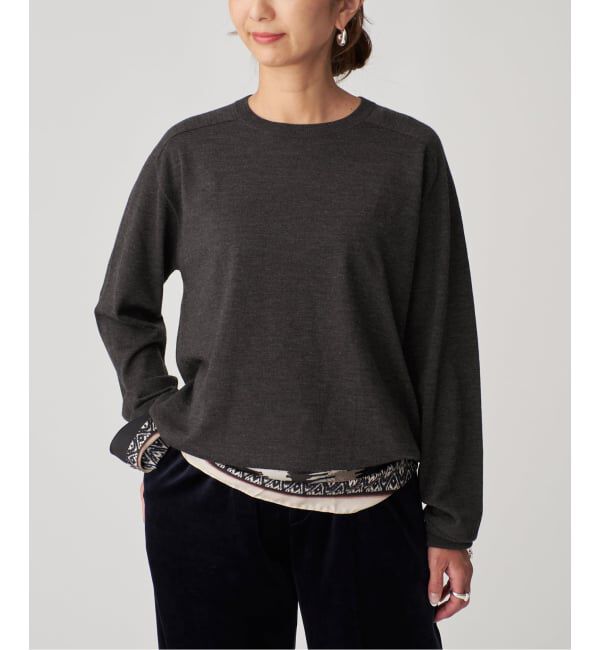 VERMEIL par iena「GLOW wool crew knit」|ニット・セーター|グレー