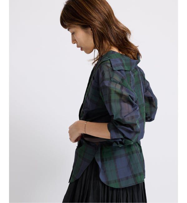 IENA「シアーブラックウォッチシャツ」|シャツ・ブラウス|