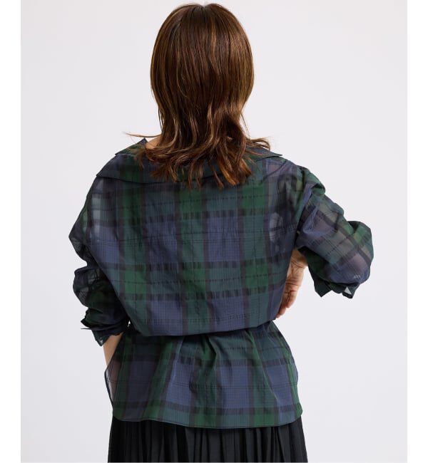 IENA「シアーブラックウォッチシャツ」|シャツ・ブラウス|