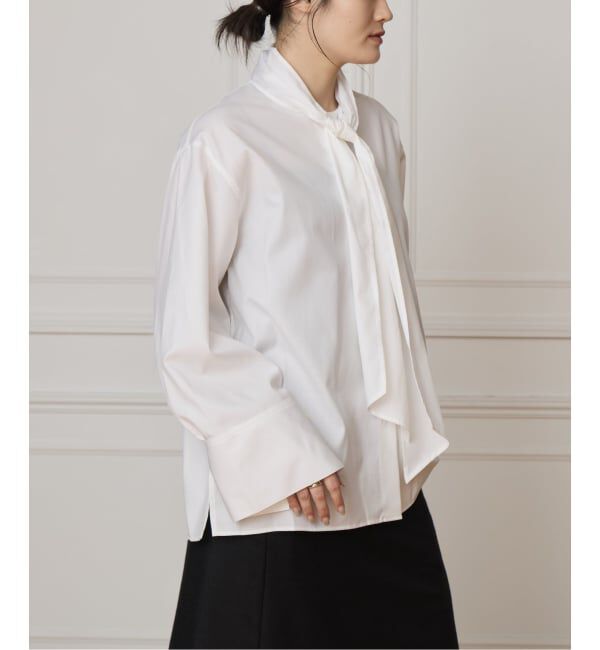 IENA LA BOUCLE「IENA LA BOUCLE コットンフロンタブルボウタイブラウス」|シャツ・ブラウス|