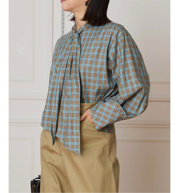 IENA LA BOUCLE「IENA LA BOUCLE コットンフロンタブルボウタイブラウス」|シャツ・ブラウス|