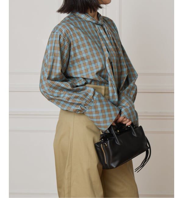 IENA LA BOUCLE「IENA LA BOUCLE コットンフロンタブルボウタイブラウス」|シャツ・ブラウス|