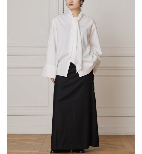 IENA LA BOUCLE「IENA LA BOUCLE コットンフロンタブルボウタイブラウス」|シャツ・ブラウス|