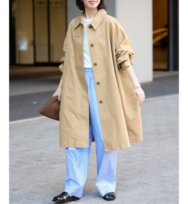 SLOBE IENA「《ネイビーのみWEB限定/予約》ドルマンスリーブコート」|ステンカラーコート|