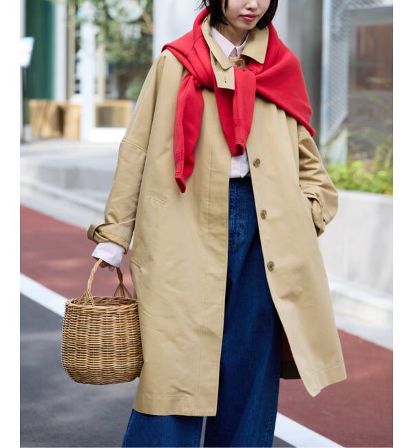 SLOBE IENA「《ネイビーのみWEB限定/予約》ドルマンスリーブコート」|ステンカラーコート|