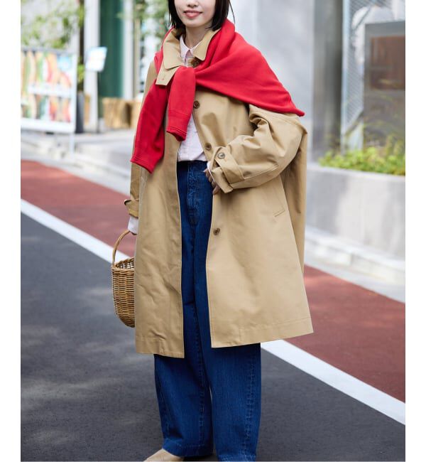 SLOBE IENA「《ネイビーのみWEB限定/予約》ドルマンスリーブコート」|ステンカラーコート|