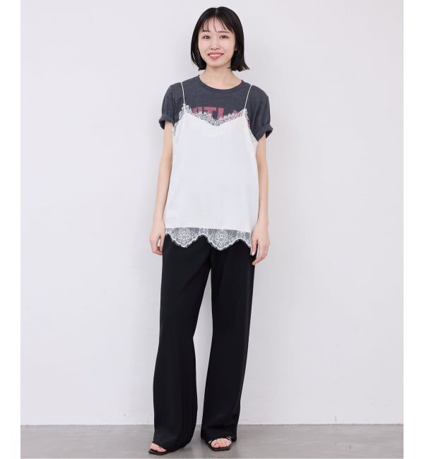 SLOBE IENA「《追加》サテンレースキャミソール」|キャミソール|