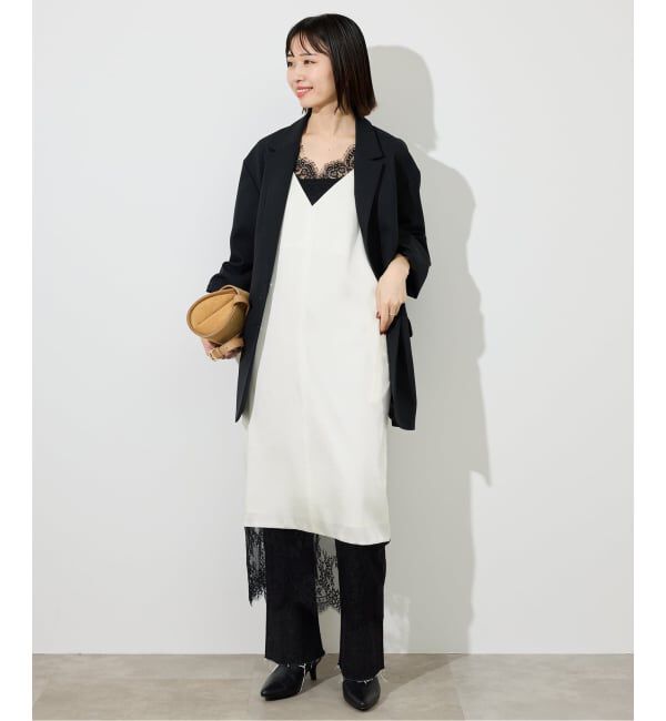 SLOBE IENA「《WEB限定カラー有り/追加予約》レースサテンワンピース」|ワンピース|