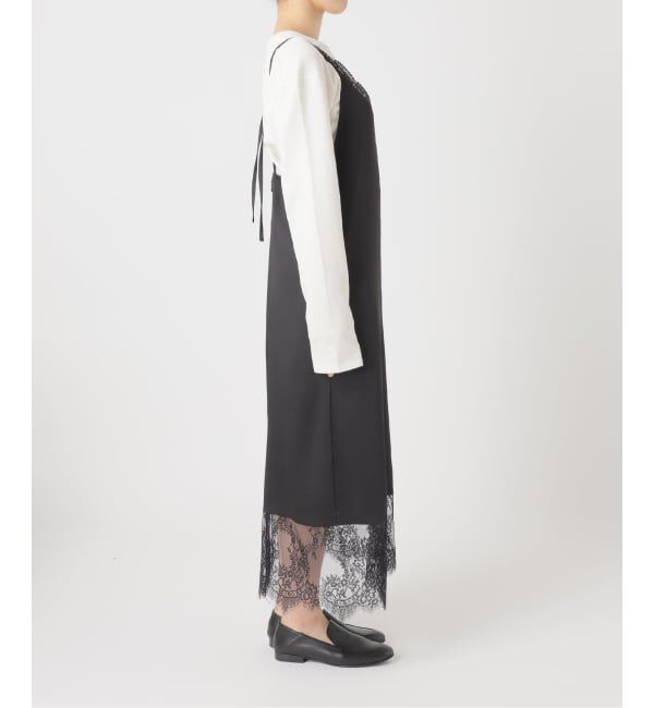 SLOBE IENA「《WEB限定カラー有り/追加予約》レースサテンワンピース」|ワンピース|