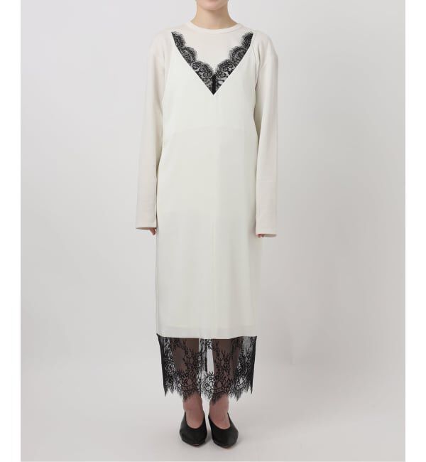 SLOBE IENA「《WEB限定カラー有り/追加予約》レースサテンワンピース」|ワンピース|