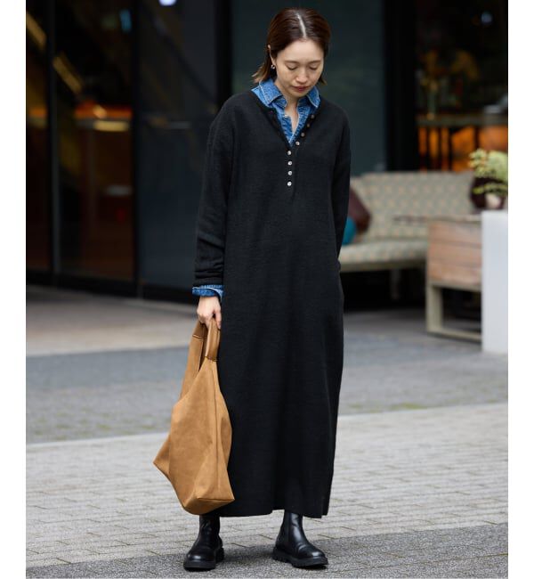 SLOBE IENA「エアリーヘンリーニットワンピース」|ワンピース|