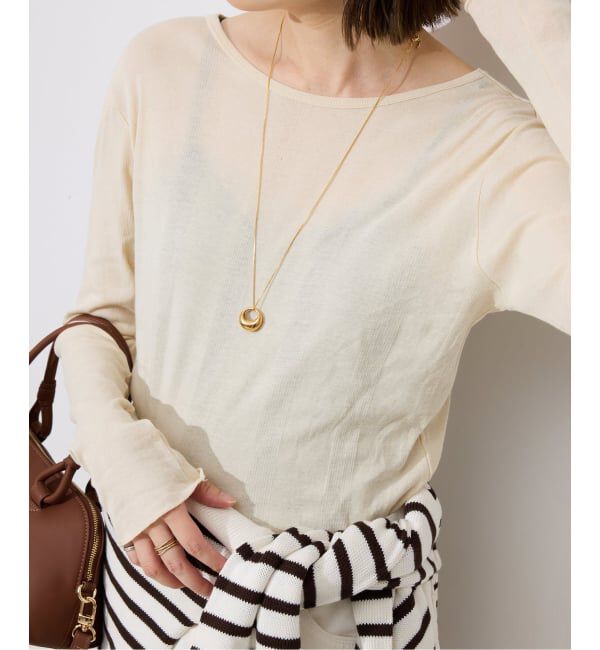 SLOBE IENA「《追加》miller SLOBE別注 SHEER RIB クルーネック」|Tシャツ・カットソー|