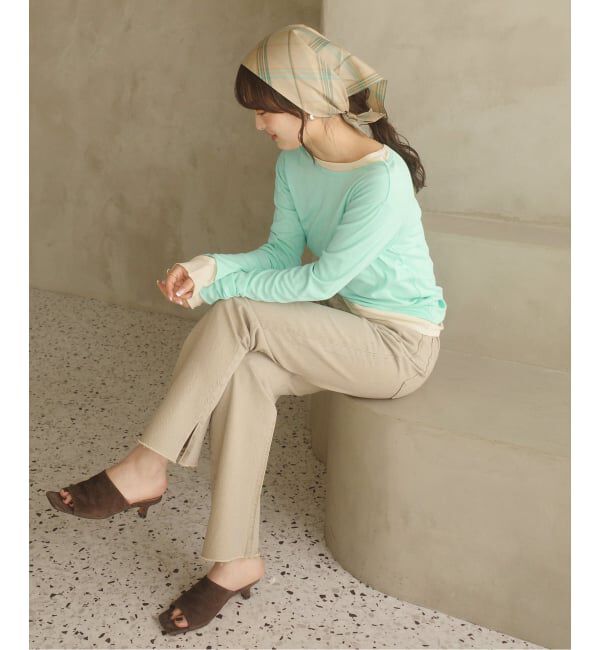 SLOBE IENA「《追加》miller SLOBE別注 SHEER RIB クルーネック」|Tシャツ・カットソー|