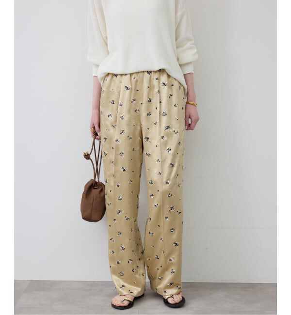 SLOBE IENA「《予約》flower刺繍サテンイージーパンツ」|その他|