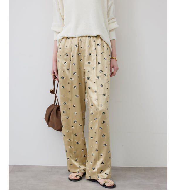 SLOBE IENA「《予約》flower刺繍サテンイージーパンツ」|その他|