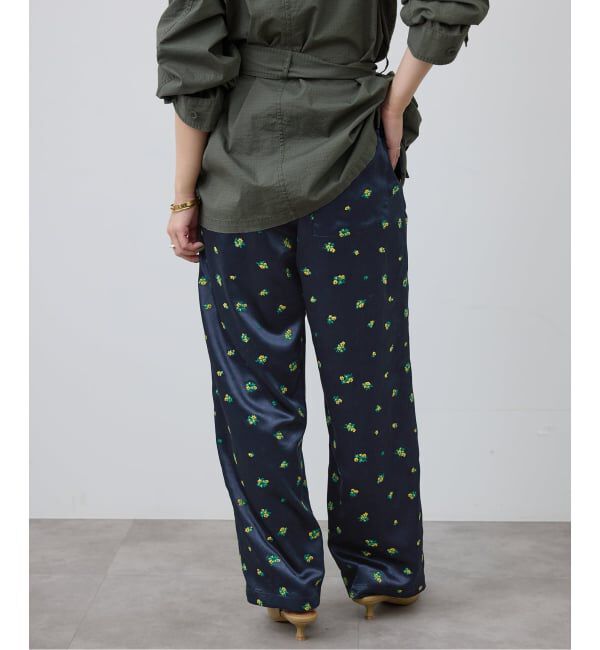 SLOBE IENA「《予約》flower刺繍サテンイージーパンツ」|その他|