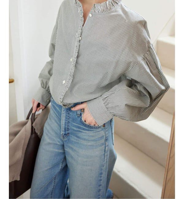 SLOBE IENA「《追加2》ミニフリルブラウス」|シャツ・ブラウス|